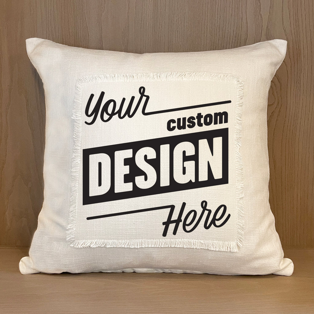 Custom Design / Natural or Grey Pillow Cover