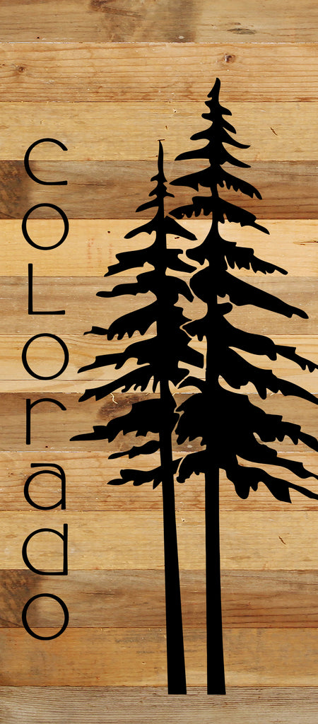 State with tree outline / 6"x14" Reclaimed Wood Sign