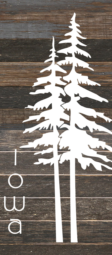 State with tree outline / 6"x14" Reclaimed Wood Sign