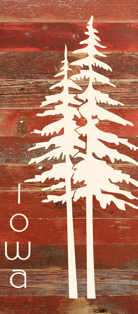 State with tree outline / 6"x14" Reclaimed Wood Sign
