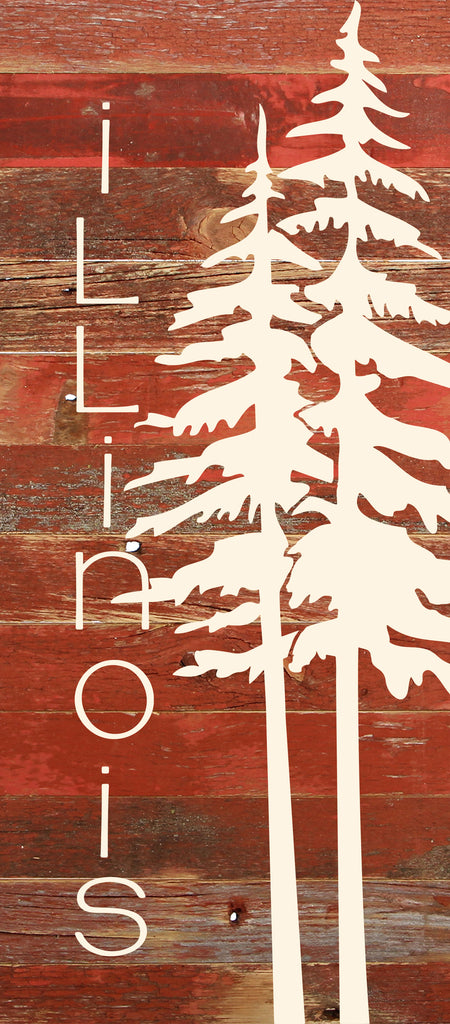State with tree outline / 6"x14" Reclaimed Wood Sign