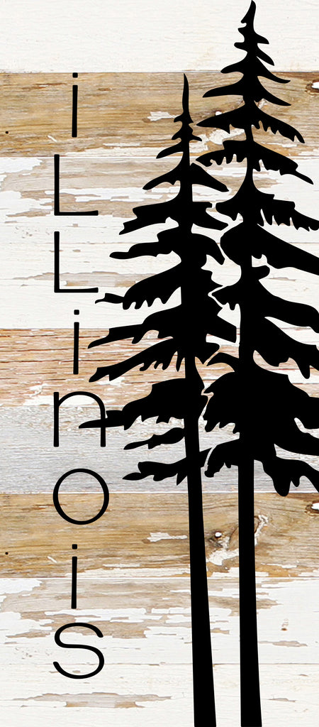 State with tree outline / 6"x14" Reclaimed Wood Sign