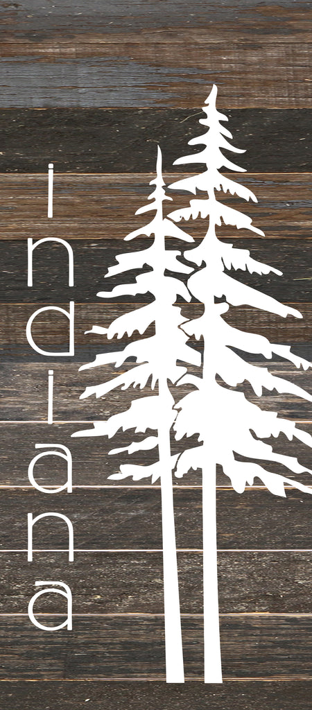 State with tree outline / 6"x14" Reclaimed Wood Sign