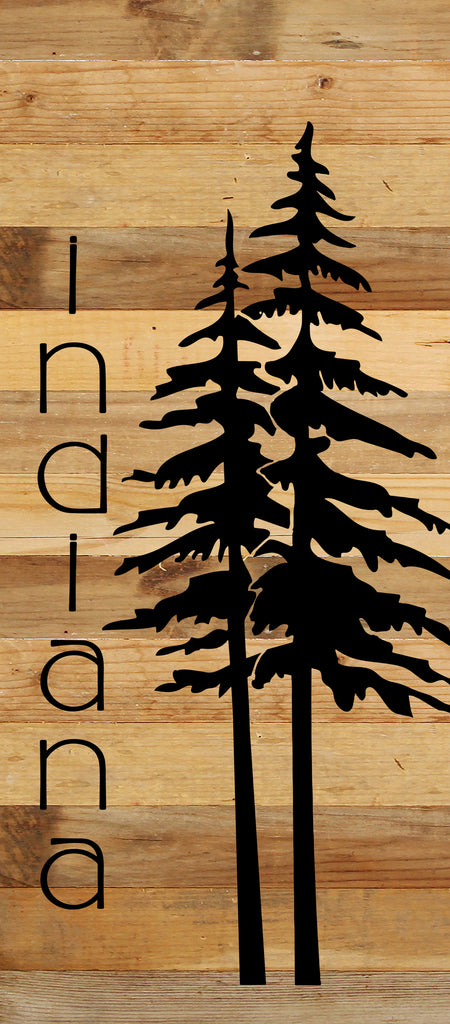 State with tree outline / 6"x14" Reclaimed Wood Sign