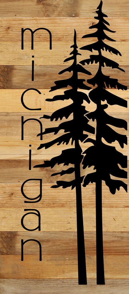 State with tree outline / 6"x14" Reclaimed Wood Sign