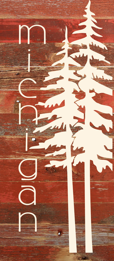State with tree outline / 6"x14" Reclaimed Wood Sign