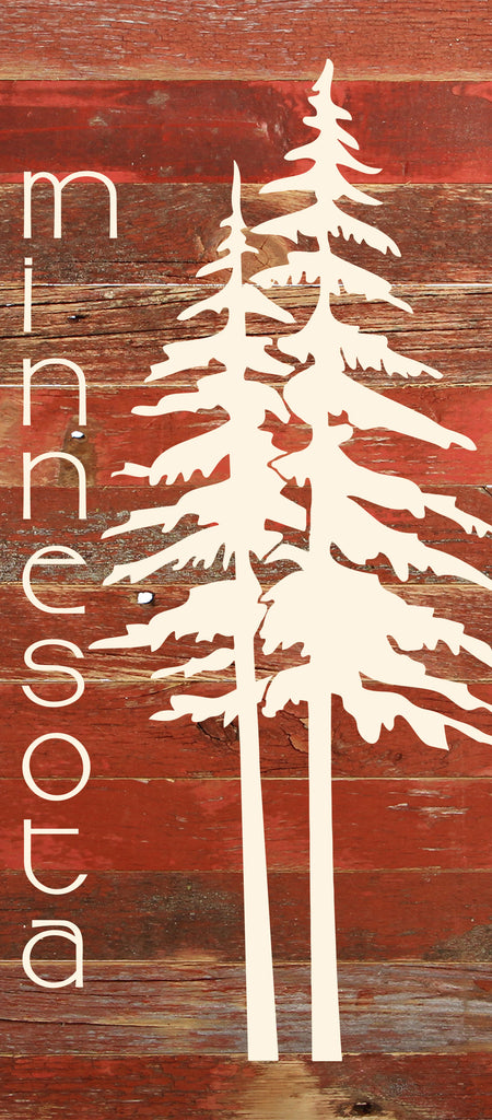 State with tree outline / 6"x14" Reclaimed Wood Sign