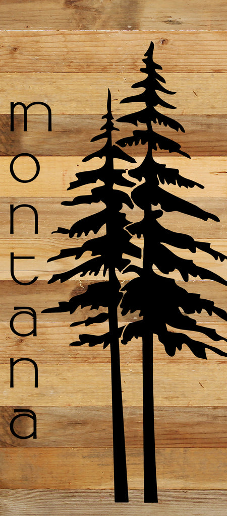 State with tree outline / 6"x14" Reclaimed Wood Sign
