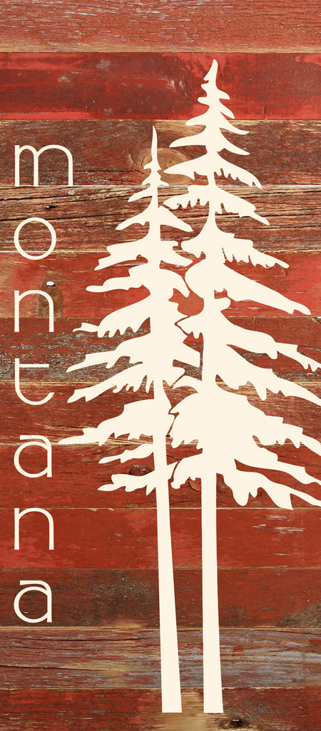 State with tree outline / 6"x14" Reclaimed Wood Sign
