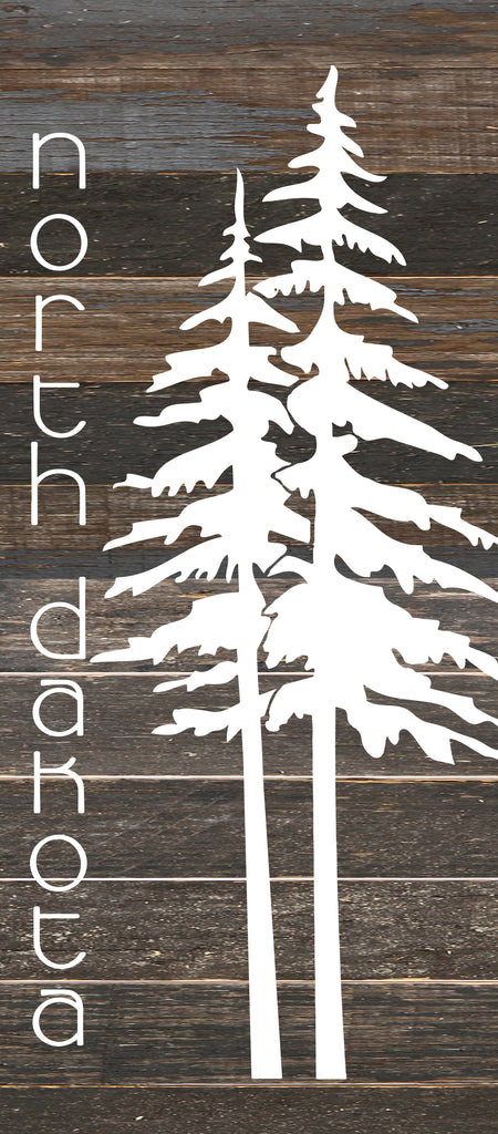 State with tree outline / 6"x14" Reclaimed Wood Sign
