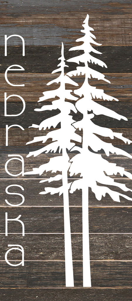 State with tree outline / 6"x14" Reclaimed Wood Sign