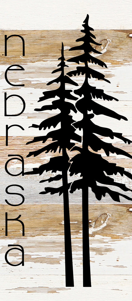 State with tree outline / 6"x14" Reclaimed Wood Sign