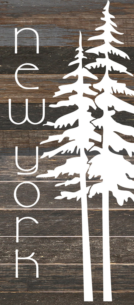 State with tree outline / 6"x14" Reclaimed Wood Sign