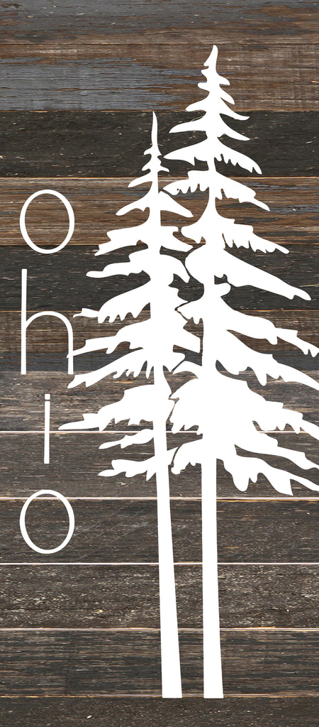 State with tree outline / 6"x14" Reclaimed Wood Sign