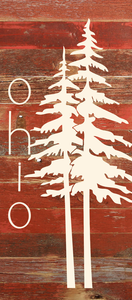 State with tree outline / 6"x14" Reclaimed Wood Sign