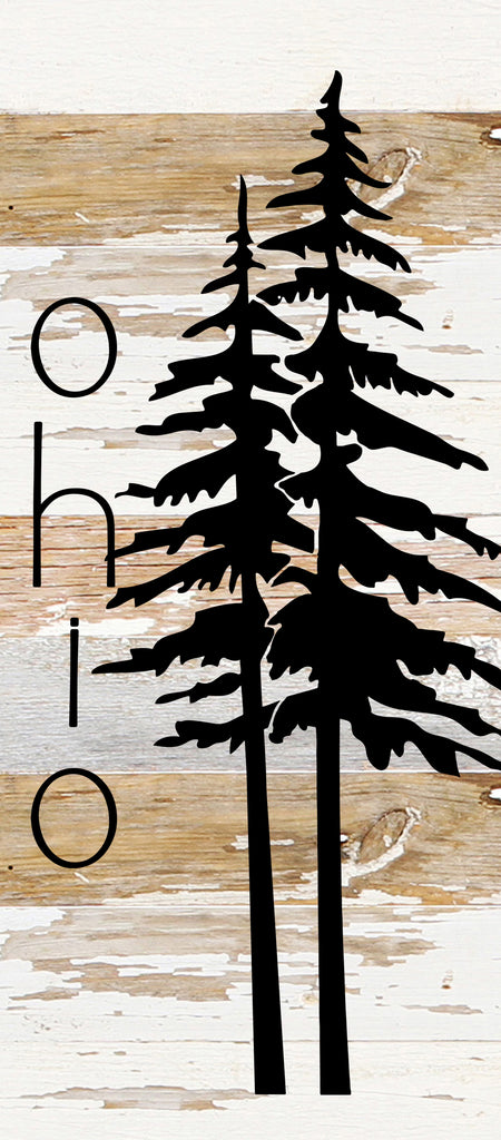 State with tree outline / 6"x14" Reclaimed Wood Sign
