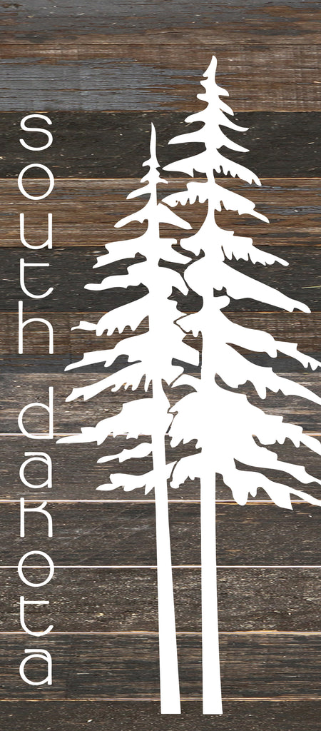 State with tree outline / 6"x14" Reclaimed Wood Sign