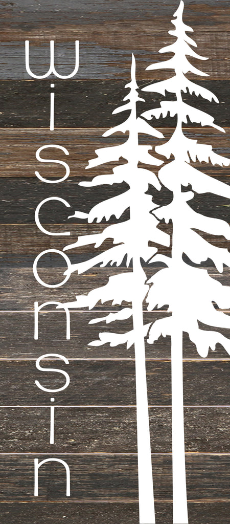 State with tree outline / 6"x14" Reclaimed Wood Sign