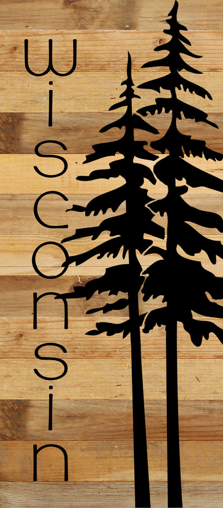 State with tree outline / 6"x14" Reclaimed Wood Sign