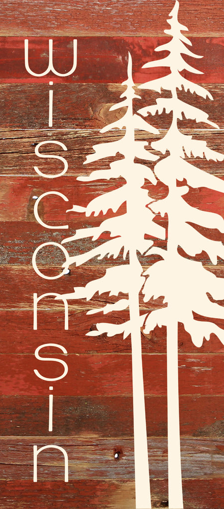 State with tree outline / 6"x14" Reclaimed Wood Sign