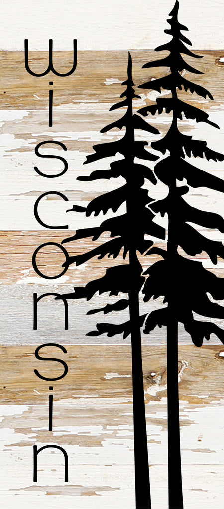 State with tree outline / 6"x14" Reclaimed Wood Sign