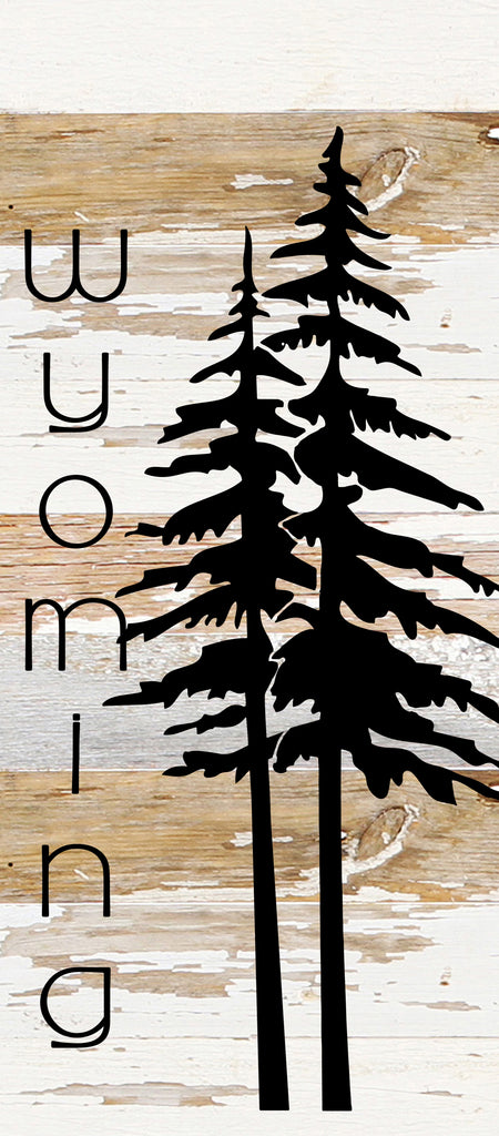 State with tree outline / 6"x14" Reclaimed Wood Sign