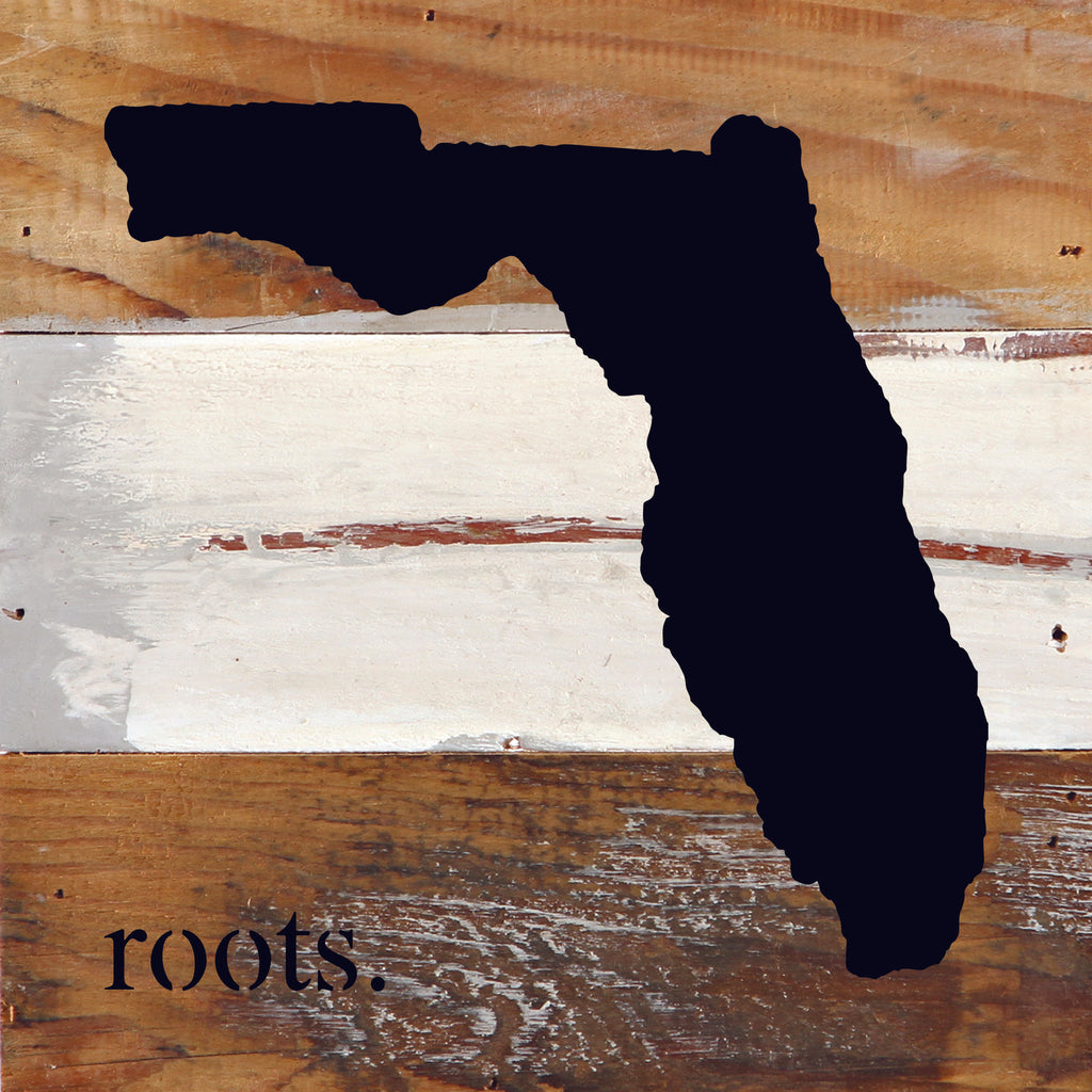 STATE ROOTS SIGN (Natural) / 6"x6" Reclaimed Wood Sign