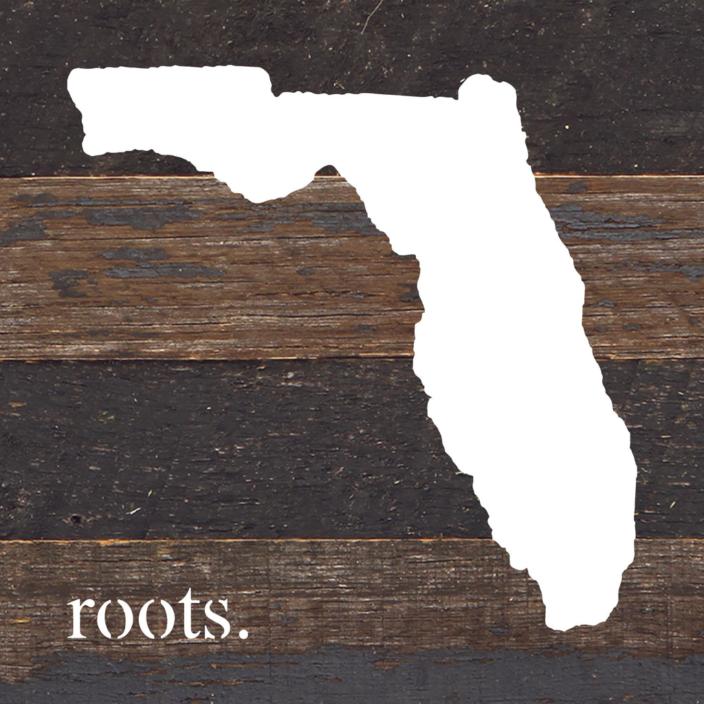 STATE ROOTS SIGN (Natural) / 6"x6" Reclaimed Wood Sign