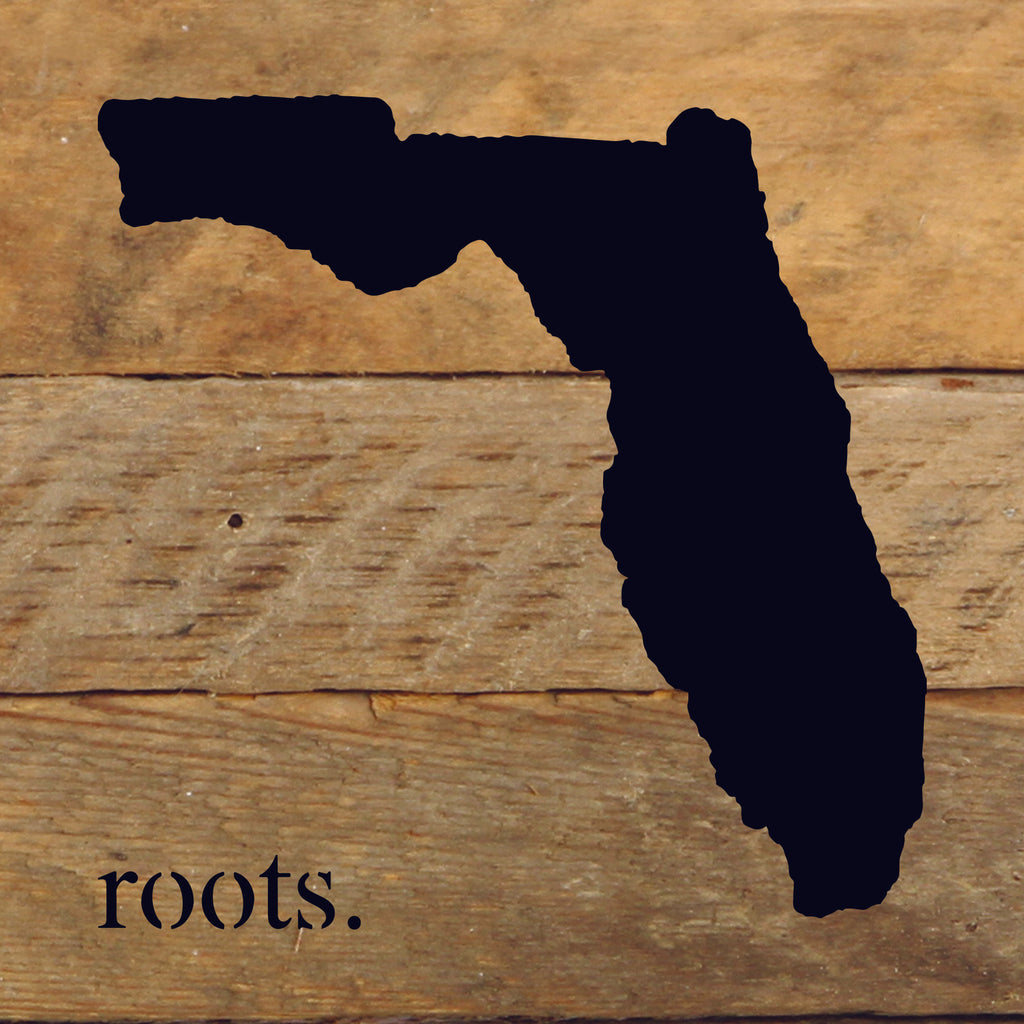 STATE ROOTS SIGN (Natural) / 6"x6" Reclaimed Wood Sign