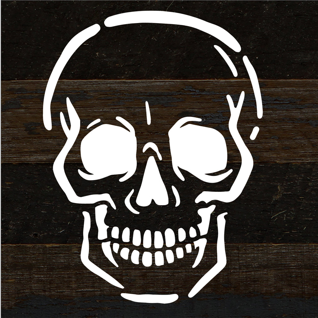 Skeleton Head Halloween / 6x6 Reclaimed Wood Sign