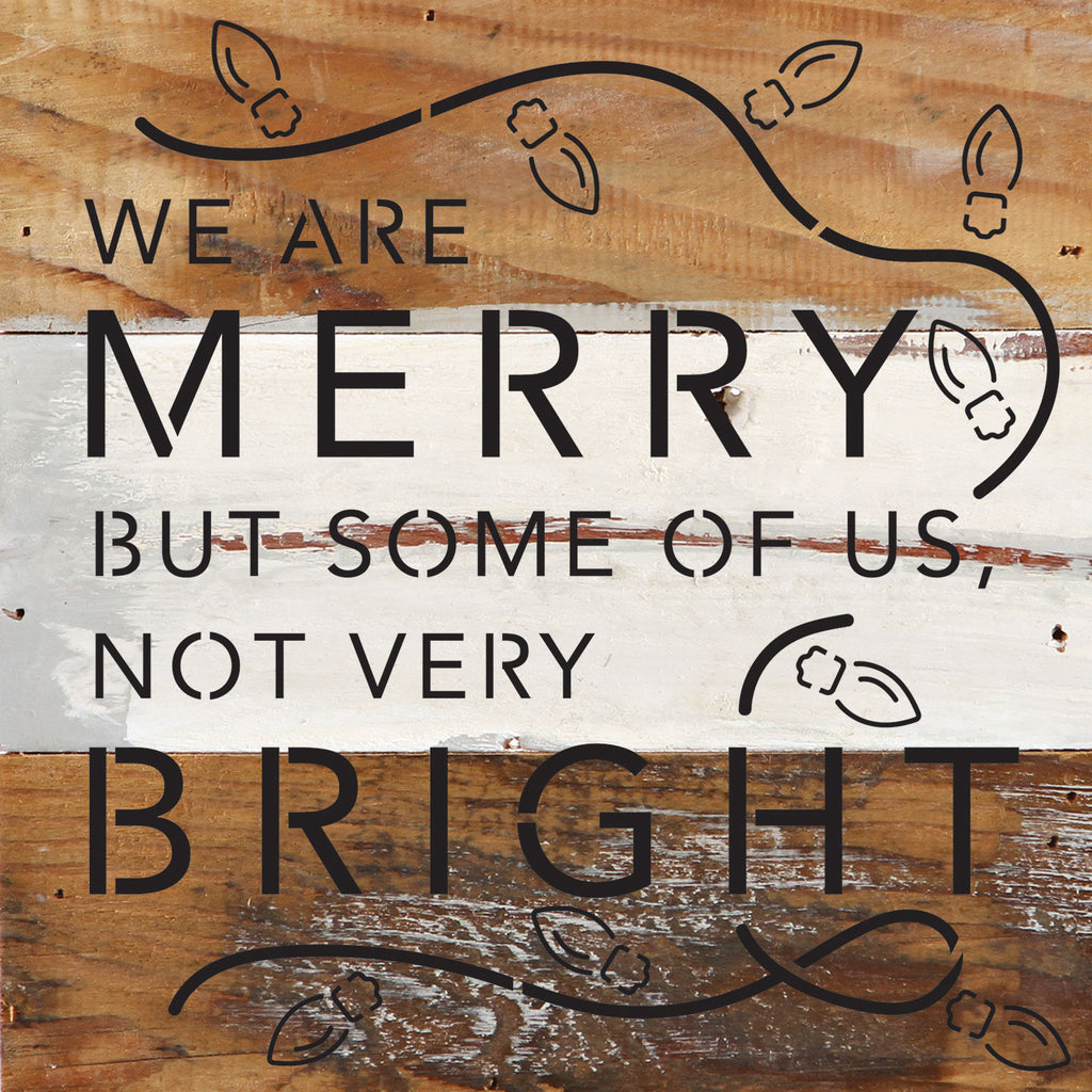 We are merry but some of us, not very bright / 6x6 Reclaimed Wood Wall Decor Sign