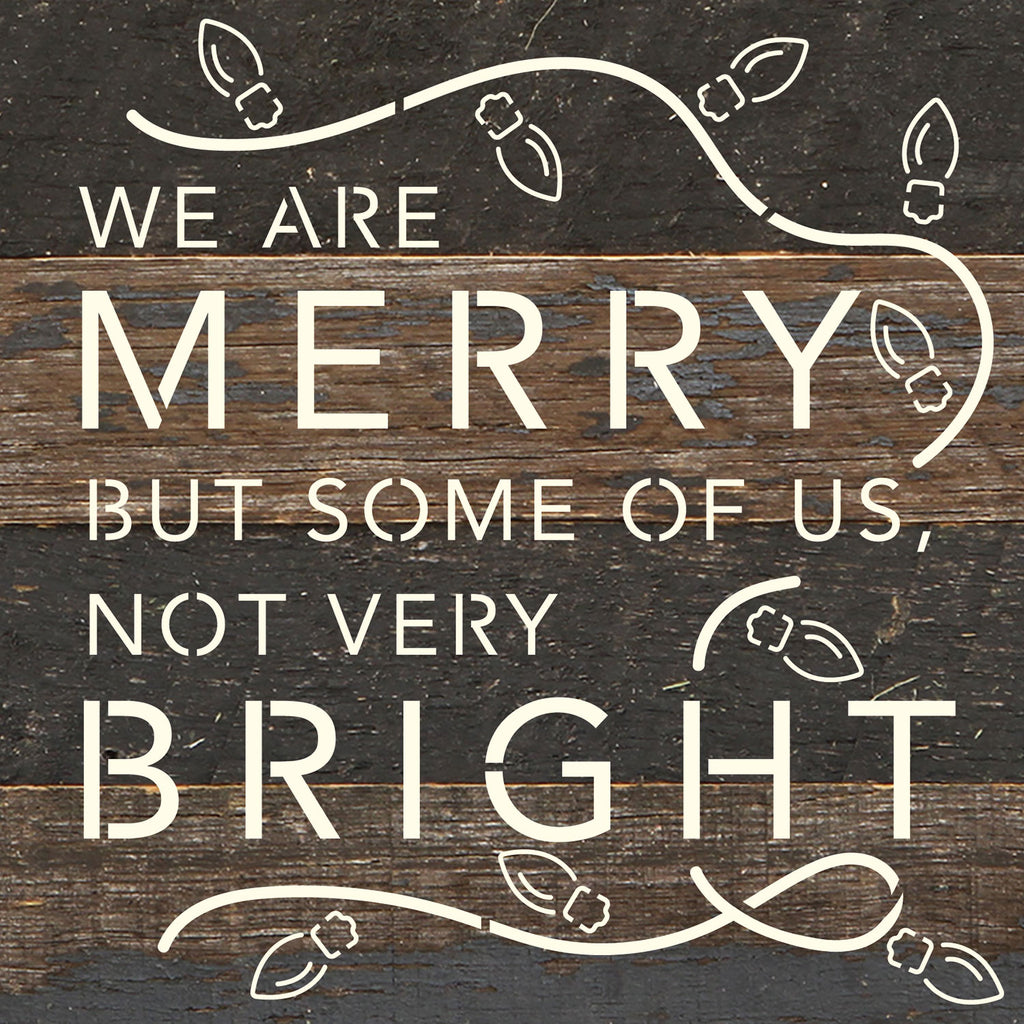 We are merry but some of us, not very bright / 6x6 Reclaimed Wood Wall Decor Sign