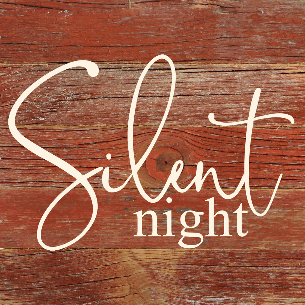 Silent night. / 6"x6" Reclaimed Wood Sign