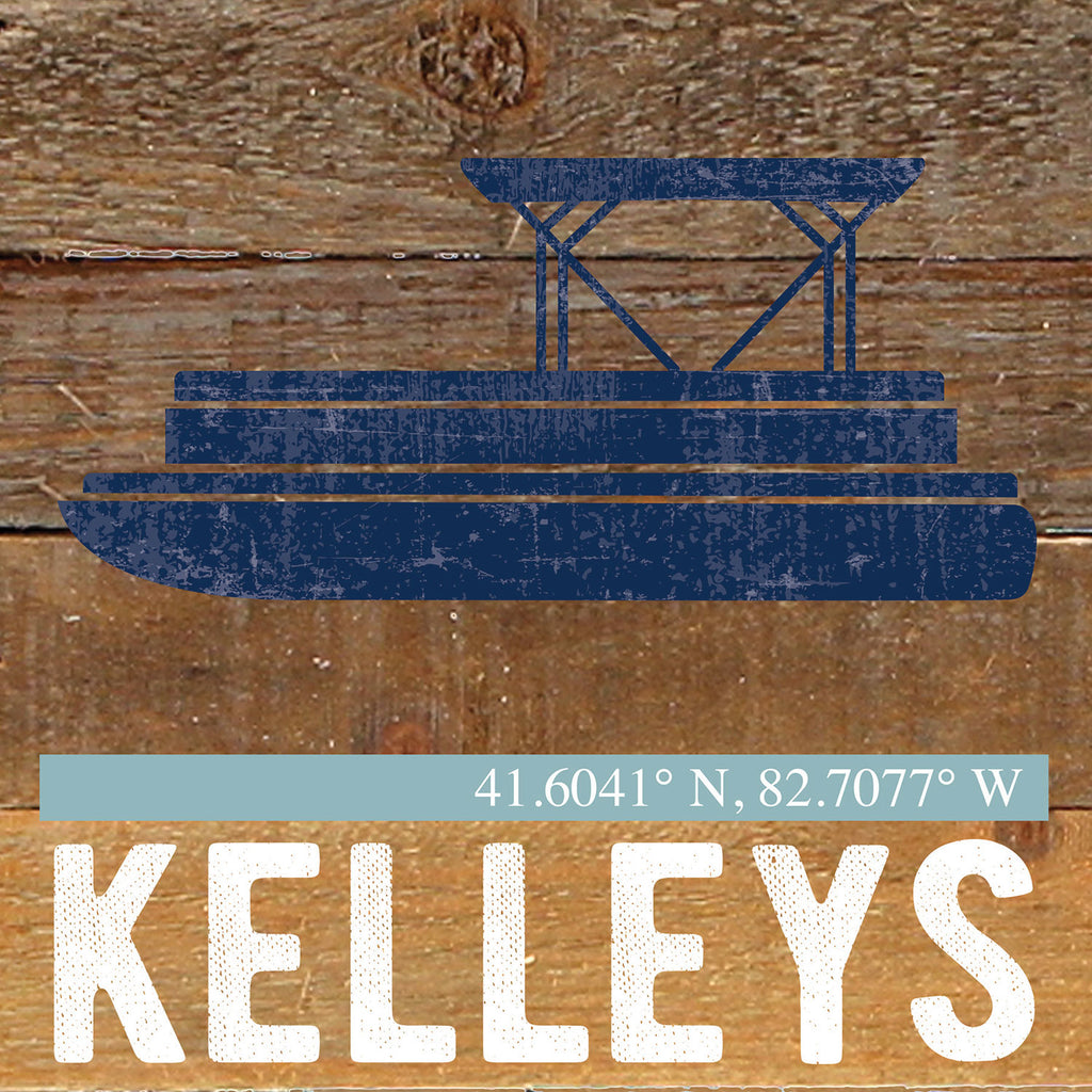 Pontoon Icon / Reclaimed Wood Wall Decor