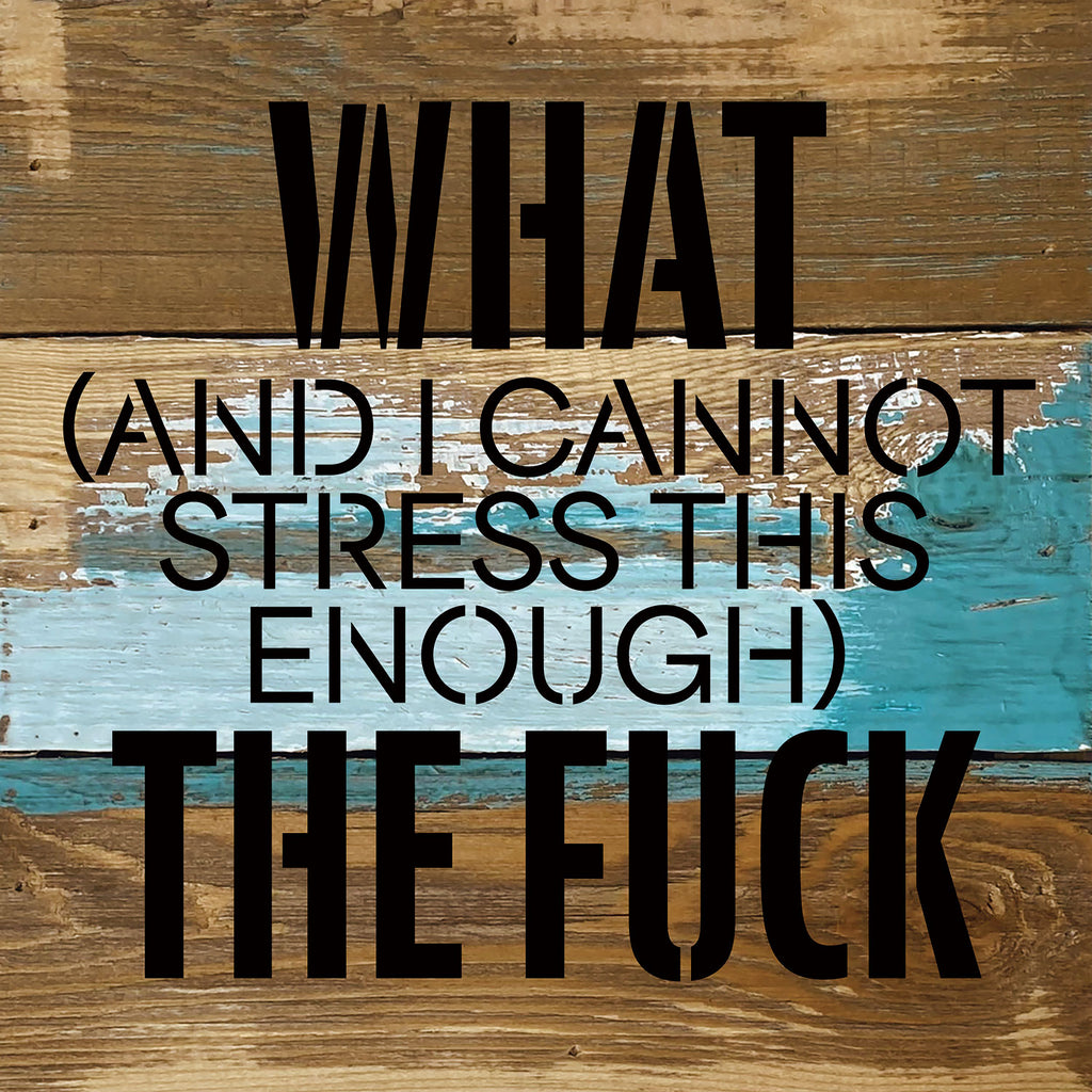 What (and I cannot stress this enough) the Fuck? / 8x8 Blue Whisper Reclaimed Wood Wall Decor
