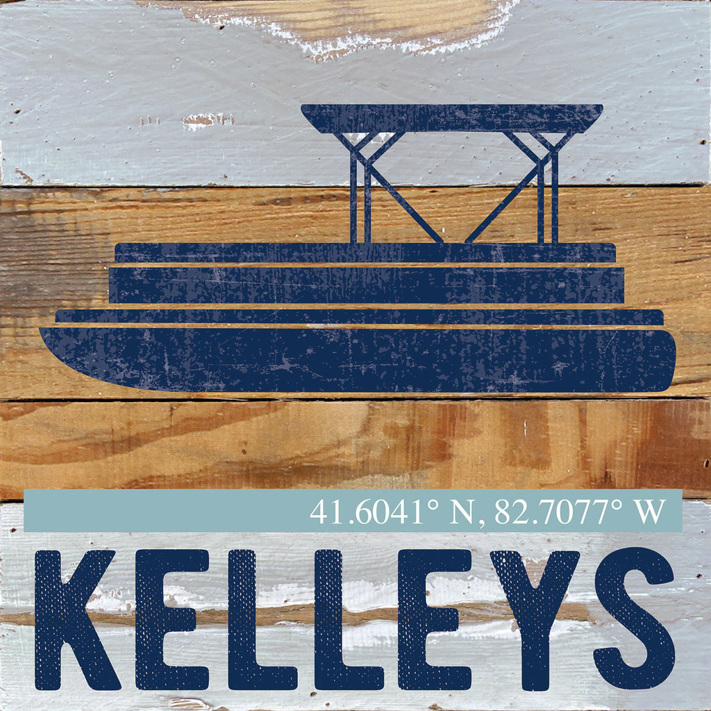 Pontoon Icon / Reclaimed Wood Wall Decor