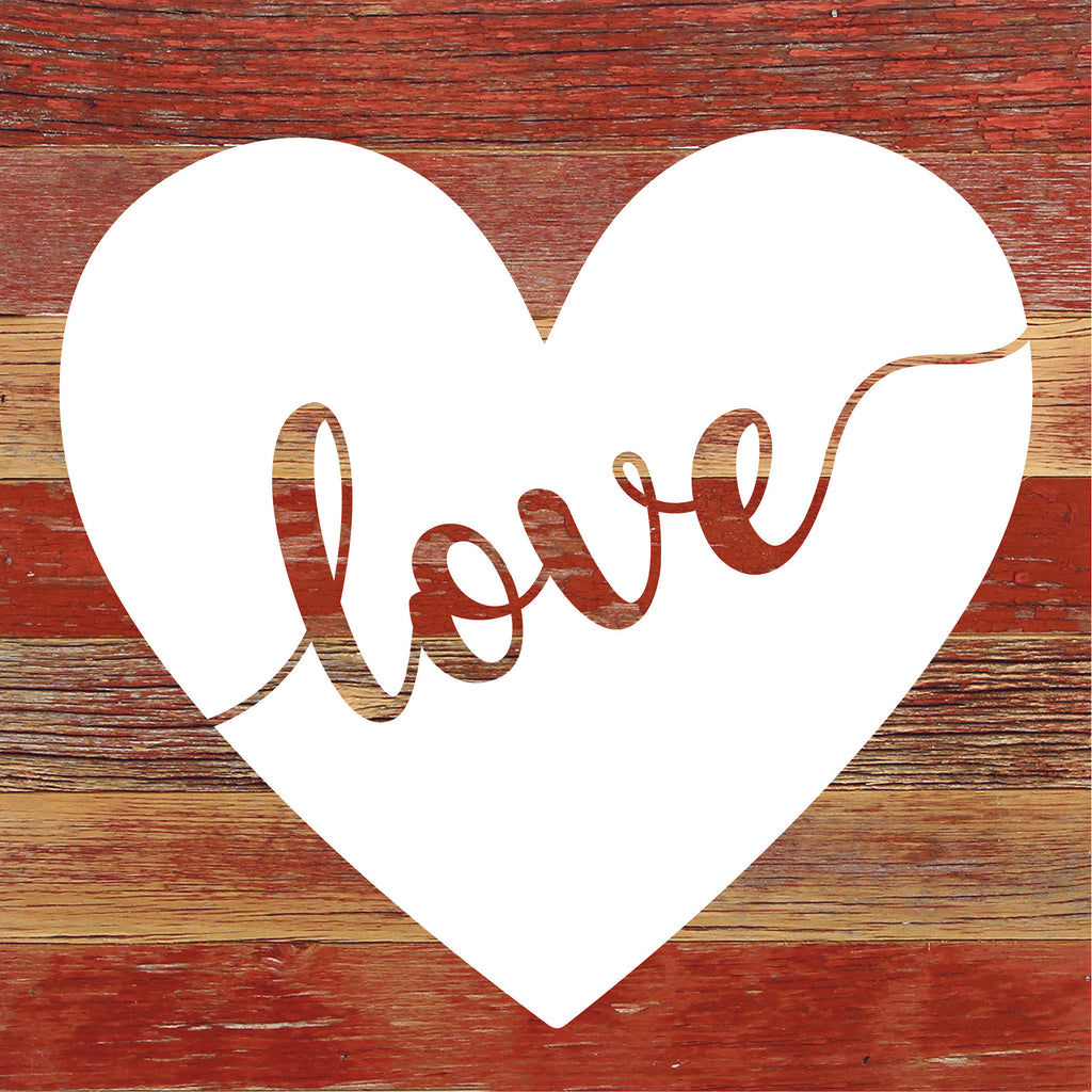 Love Heart / 10x10 Reclaimed Wood Sign