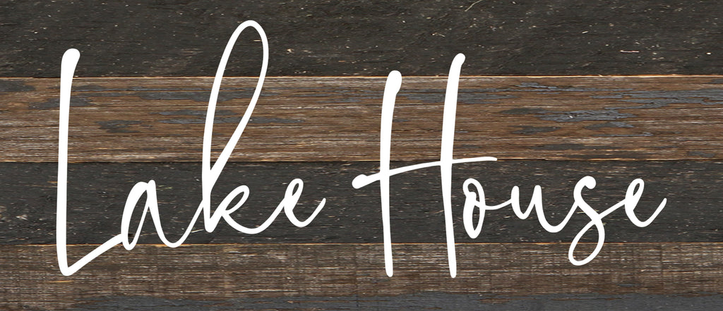 Lake house / 14"x6" Reclaimed Wood Sign