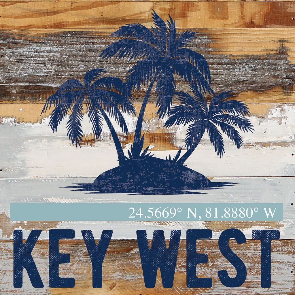 Palm Tree Icon / Reclaimed Wood Wall Decor