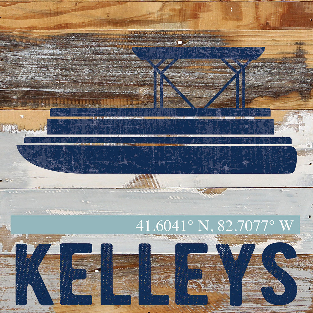 Pontoon Icon / Reclaimed Wood Wall Decor
