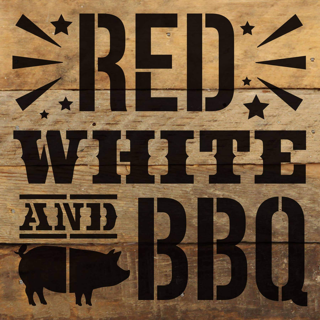 Red, white and BBQ / 6"X6" Wall Art