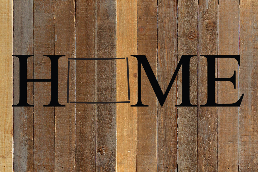 Home with [STATE] outline / 18x12 Reclaimed Wood Wall Art