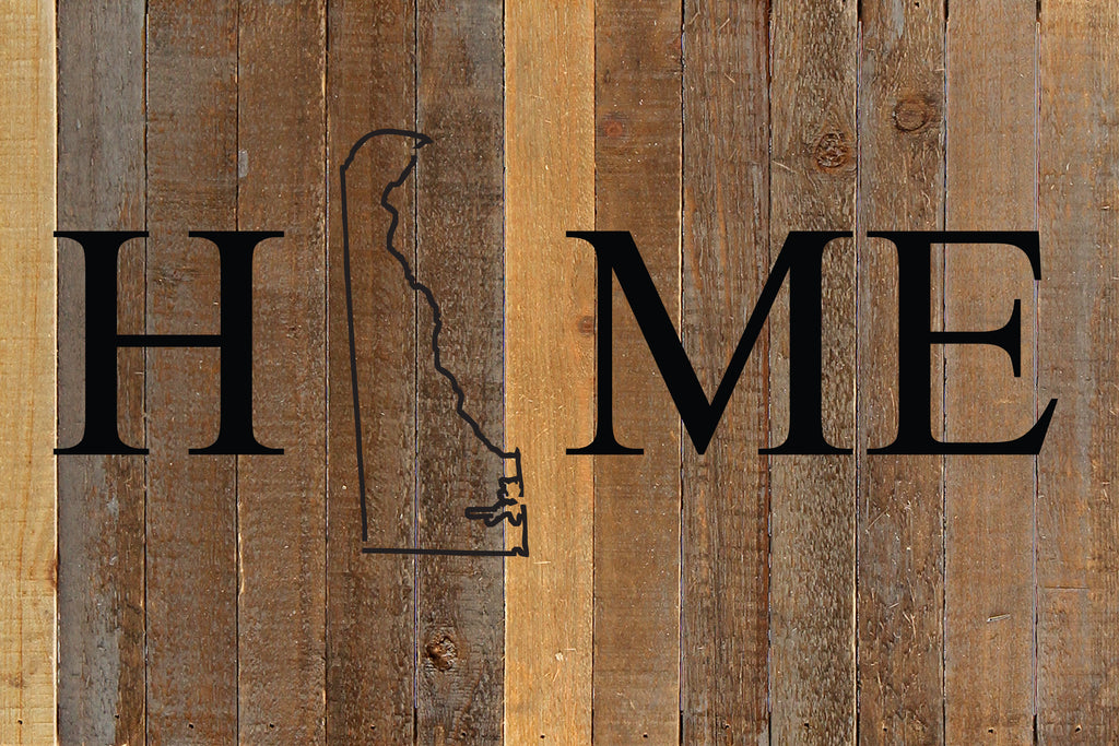 Home with [STATE] outline / 18x12 Reclaimed Wood Wall Art