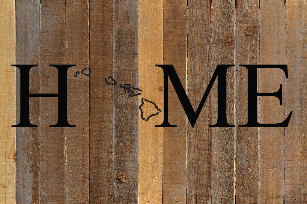 Home with [STATE] outline / 18x12 Reclaimed Wood Wall Art