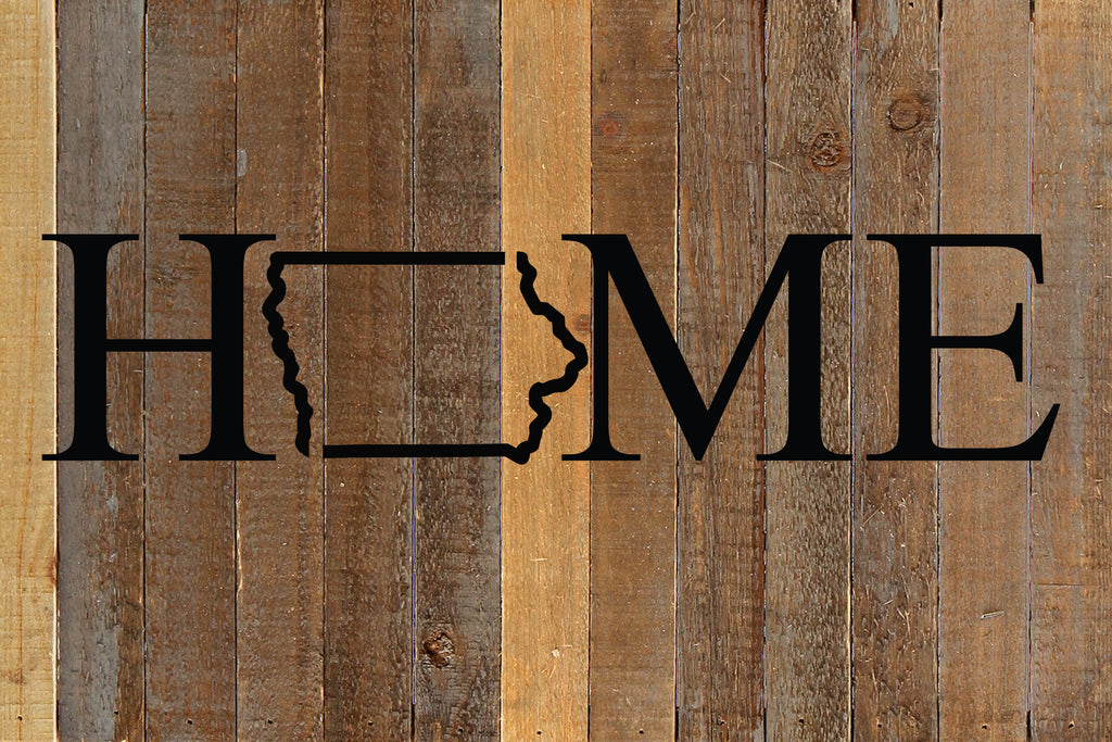 Home with [STATE] outline / 18x12 Reclaimed Wood Wall Art