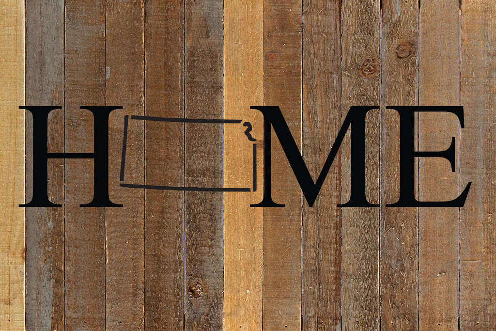 Home with [STATE] outline / 18x12 Reclaimed Wood Wall Art