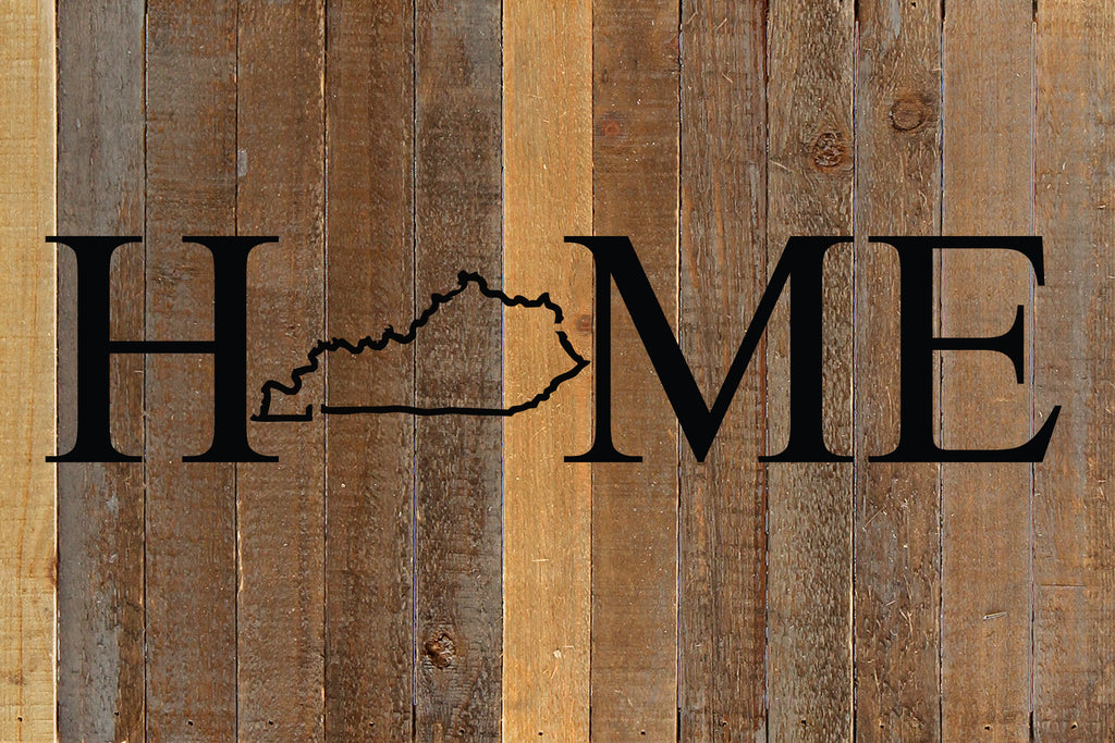 Home with [STATE] outline / 18x12 Reclaimed Wood Wall Art
