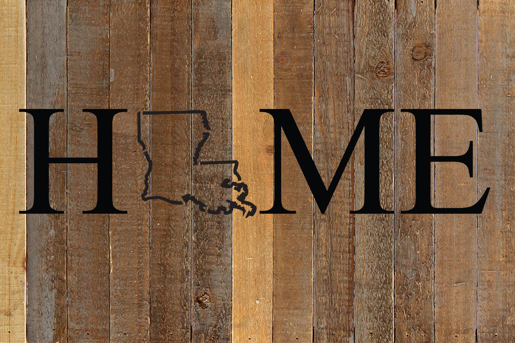 Home with [STATE] outline / 18x12 Reclaimed Wood Wall Art