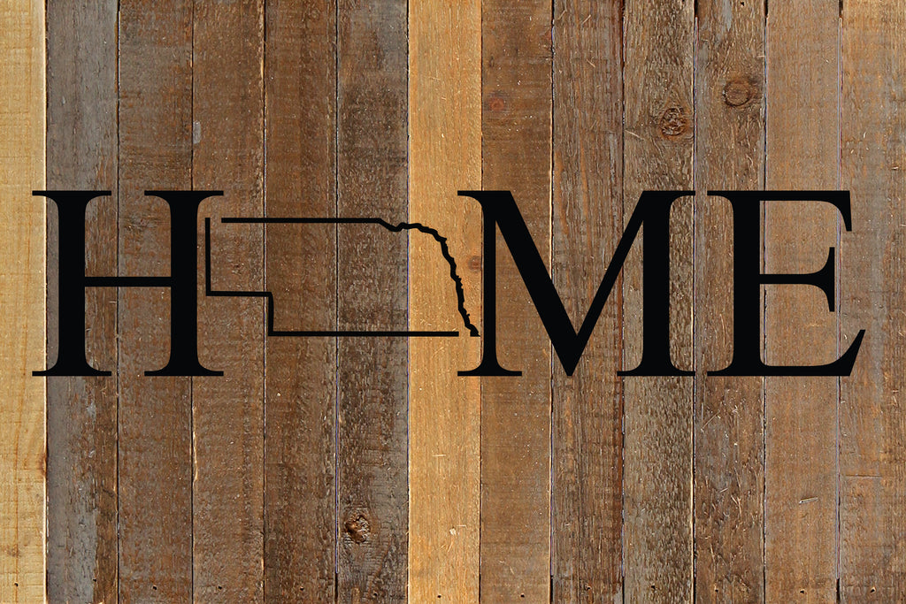 Home with [STATE] outline / 18x12 Reclaimed Wood Wall Art