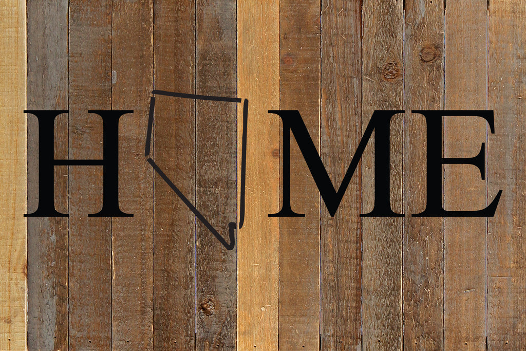 Home with [STATE] outline / 18x12 Reclaimed Wood Wall Art